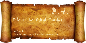 Móritz Ajnácska névjegykártya